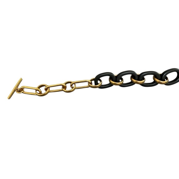 NWOT Petite Wrist Bracelet For Art’s Sake London Gold and Black Chain Bracelet - Picture 3 of 5